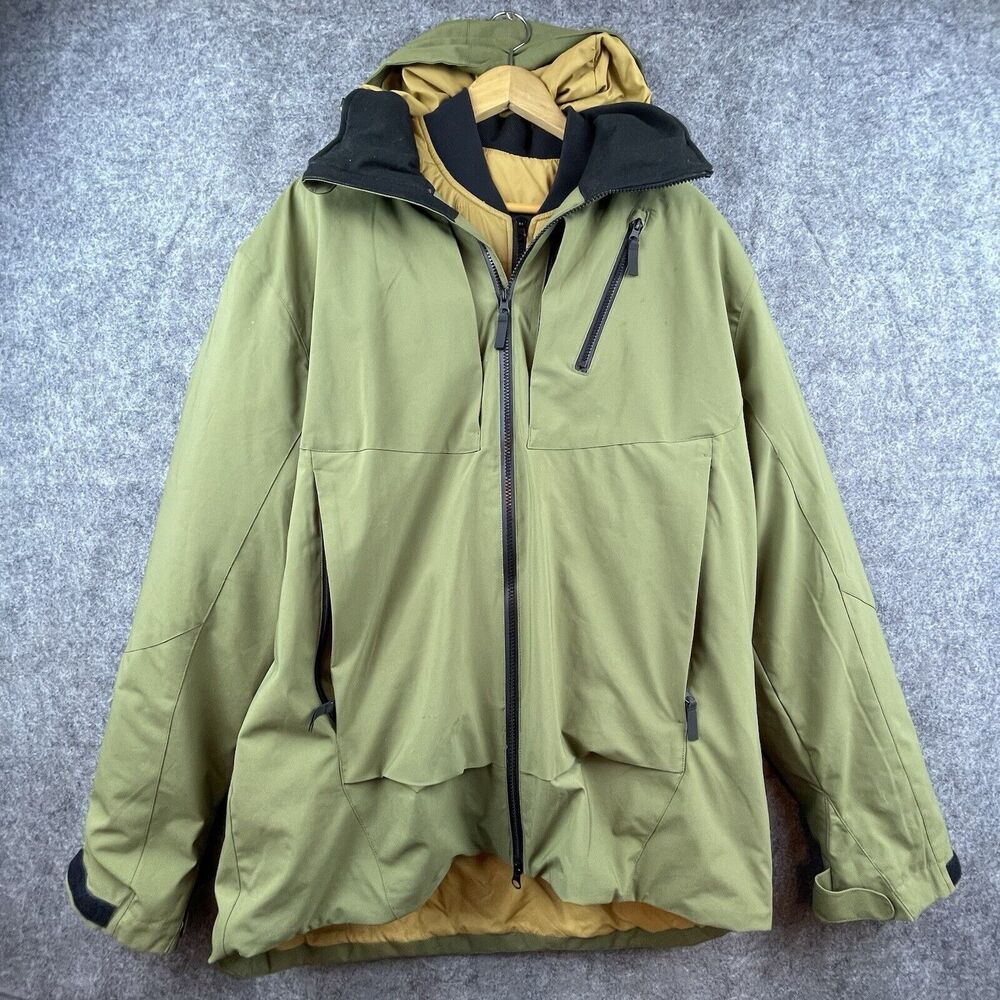 Body Glove Ski Jacket Mens Extra Large Olive Gold Removable Lining‎ Coat 3in1